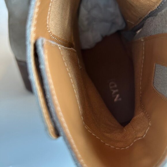 NWT NYDJ Arianna Suede Chelsea Boot Size 8.5 M Taupe with Zipper - Picture 10 of 10